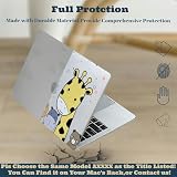 HLAAJJX Etui do MacBooka Air 33.0 cm (model 2017-2010 rok A1466 A1369), twarda obudowa z nadrukiem i pokrowiec na laptopa i klawiaturę do Macbook Air 13.3, urocze przezroczyste zwierzę