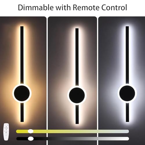 Aplique de pared LED regulable 3000K-6500K interior de aluminio de 60cm 3