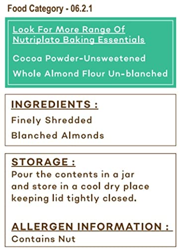 Image of Nutriplato-enriching lives Blanched Almond Flour Vegan [Keto-Friendly, Naturally Protein-Rich, Blanched (Without Skin) Almond Fine Powder] Pouch, 200 g | Vegan, Plant Based, No Preservatives