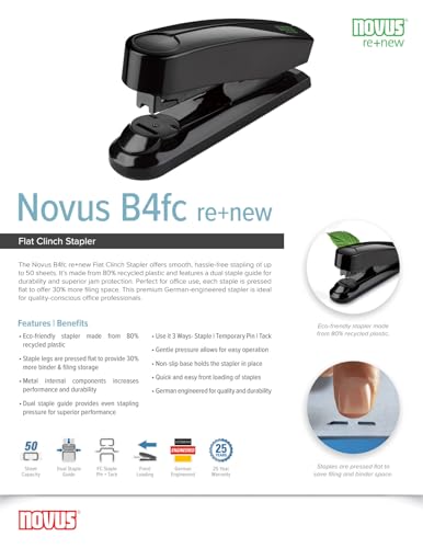 Grapadora Novus negro ideal para organizar apuntes y proyectos escolares 6