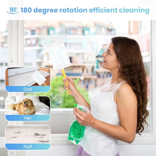 Image of 50-Pack 180 Duster Refills for Swiffer Duster Refill, Ultra Sticky Cleaning Duster, Effortless Dusting for Furniture, Fans, Shelves, Long-Lasting & Fragrance-Free with 1 Handle