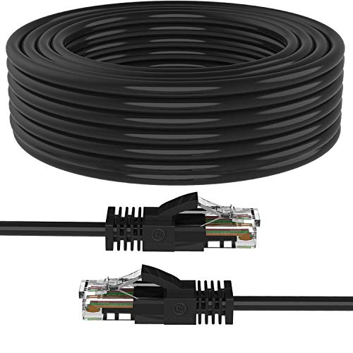 Ethernet Cable 100 ft (30.5 Meters) Pure Copper Maximm Cat6 Cables Black - Snagless Internet Cable Cat 6 Computer Network Patch Cord UL Listed, 24AWG - Includes Cable Ties. Black