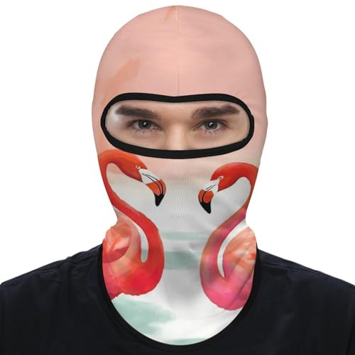 Balaclava para hombres, máscara para esquí y ciclismo, cubreboca con diseño de dos flamencos rojos, protección facial para invierno miniatura 7