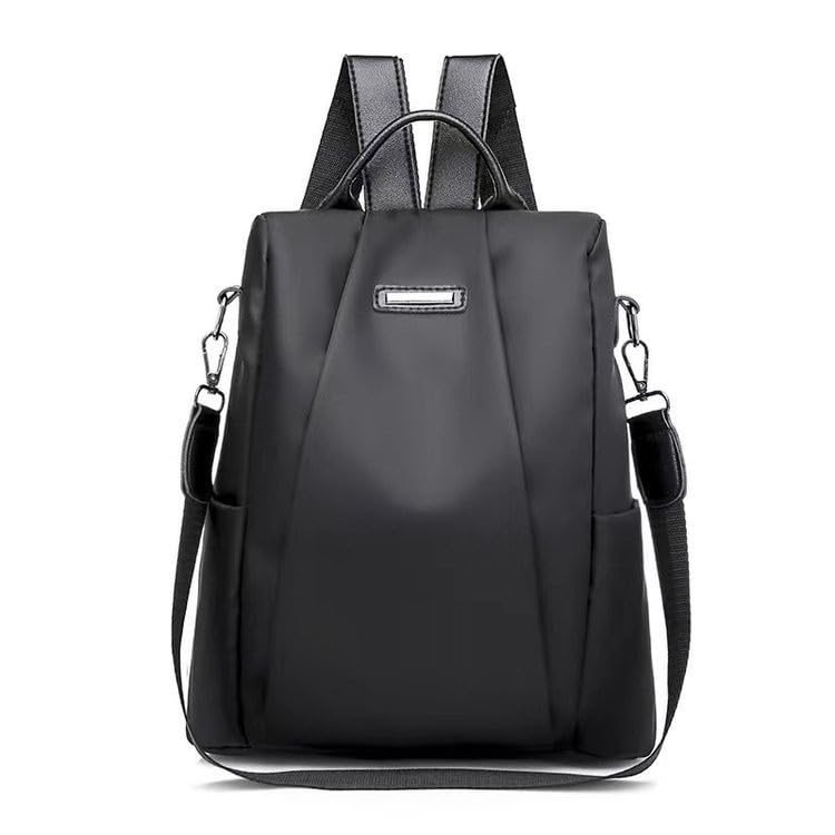 CHENXIAOHONG Mochila Feminina Casual Antifurto em Nylon Impermeável com Alça Ajustável – Bolsa Feminina Moderna para Uso Diário(Preto)