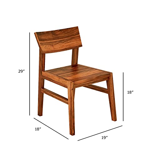 Image of AS Arts Sheesham Wood Rectangular 4 Seater Dining Table Set of 4 with Chairs for Home & Dining Room | Solid Wood | Natural Honey Finish