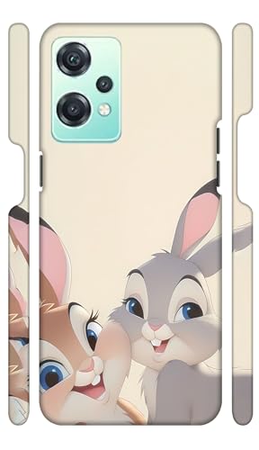 Image of Cute Rabbit Couples Designer Printed Hard Back Cover for Oneplus Nord CE 2 Lite 5G Attractive and Uniquely Crafted Smartphone Case