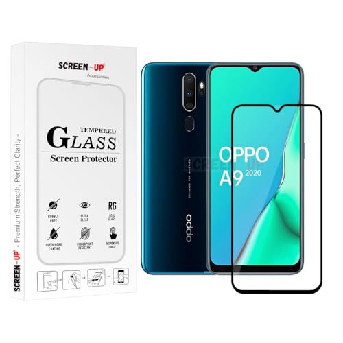 Image of ScreenUp Tempered Glass For Oppo A9 2020 - Ultra Clear, 9H Scratch Resistant, Full Coverage, Easy Install Screen Protector