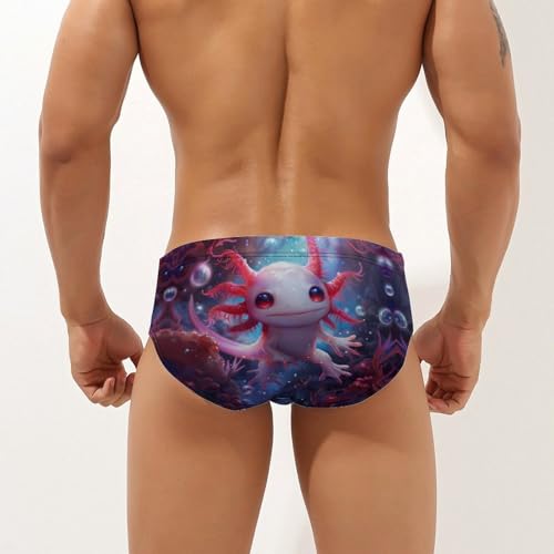 Cute Axolotl Under Sea Mens Swim Briefs Quick Dry Swimming Trunks Training Swimsuit Low Rise Swimwear2
