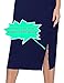 VFSHOW Womens Pleated Notch V Neck Buttons Split Work Office Business Slim Bodycon Pencil Sheath Midi Navy Blue Dress 10245 BLU S