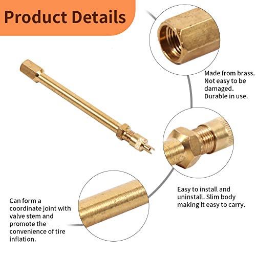 Image of Brass Tire Valve Extension,Air Tyre Stem Extender for Motorcycle,Bike,Mower and Scooter(100mm)