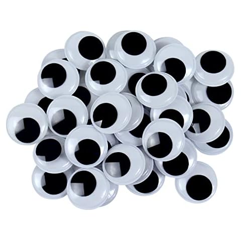 200Pcs 0.78"/20mm Large Googly Eyes with Self-Adhesive Black White Plastic Wiggle Stickers Eyes for Shcool DIY Crafts Projects, Halloween Christmas DIY Craft Decorations Cover