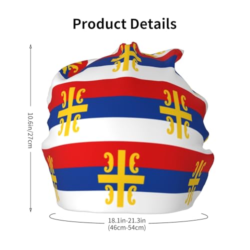 Flag of The Serbian Cross Children Hip Hop Knitted Hat Kids Elastic Leisure Knit Cap Warm Sleep Beanies Black2