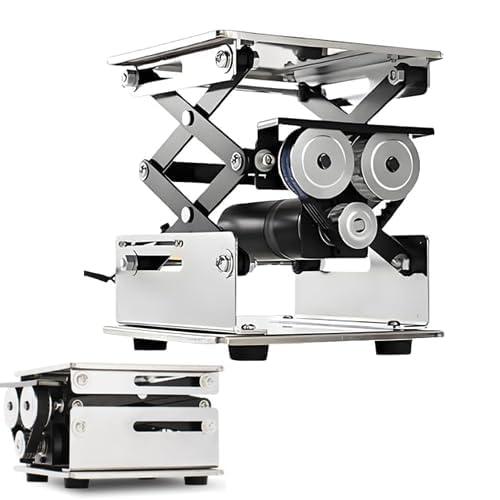 Plataforma elevadora eléctrica de Tijera, Soporte Elevador de Mesa de Acero Inoxidable, Capacidad de Carga de 10 kg, Velocidad de elevación y Descenso de 45 s (15x15cm)