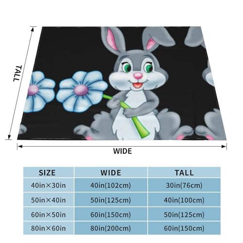 Couverture en flanelle imprimé lapin de Pâques, cadeau idéal et doux