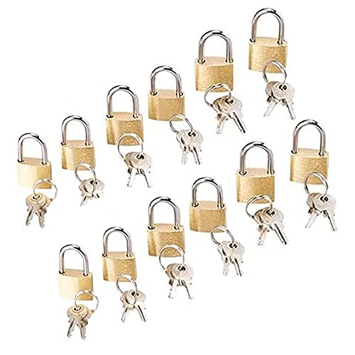 12 x Brass Padlock Security Locker Lock 2 Keys 20mm 25mm 30mm Heavy Duty Small