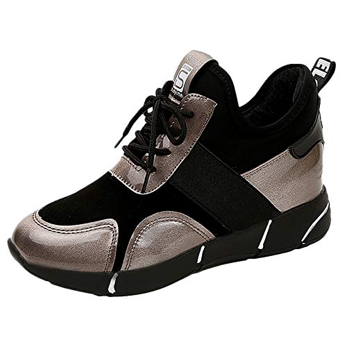 Culater Zapatillas Mujer de Deporte Casuales Deportivas para Correr con Plataforma Transpirable Deportivas(39,Marrón)