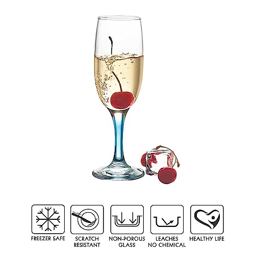 Image of CELLO D'Ziner Empire Glass Tumbler| Water, Beer, Juice Glass| Set of 6| 220ml, Multicolour