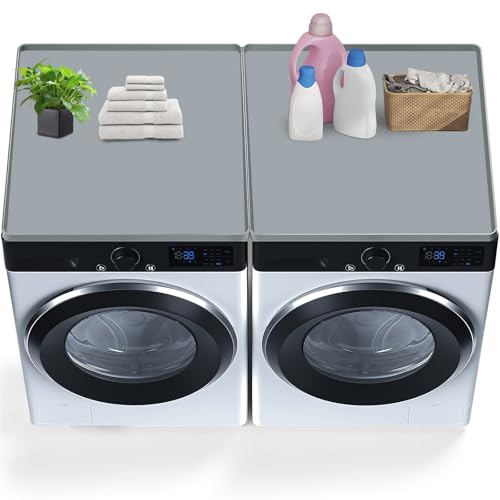 2PCS Washer and Dryer Covers for The Top, 27In X 27In Silicone Dryer Top Protector Mat, Waterproof, Scratch Resistant, Washable, Dryer Countertop for Home Kitchen and Laundry Room