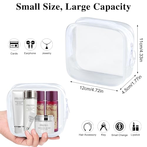 PLULON Small Clear Travel Toiletry Bag - TSA Approved Mini Make Up Zipper Pouch Cosmetic Bag for Women & Men's Purse Essentials2
