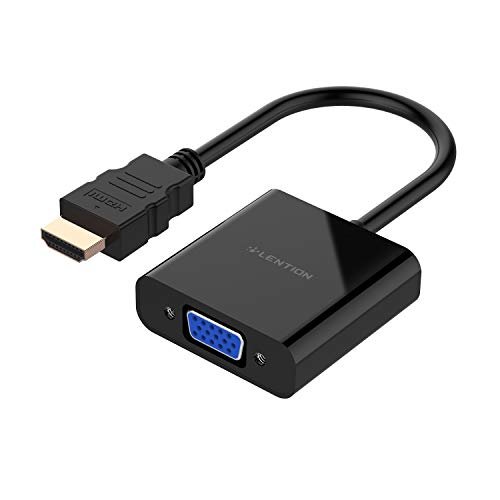 LENTION Active HDMI to VGA Video Adapter, 1080P HDMI Digital AV to VGA Analog Cable Converter Compatible Raspberry Pi, MacBook, Chromebook, Roku, TV B