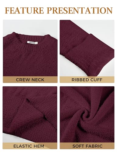 Image of Buauty Womens Oversized Long Sleeve Crewneck Fall Sweaters Chunky Fuzzy Knit Pullover Clothes 2025 Trendy Outfits