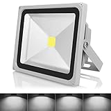 Warmoon LED Flood Light 30W Daylight White 6500K Outdoor Spotlight IP65 Waterproof Security Lights with US 3-Plug