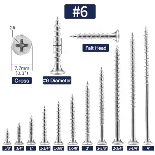 #6 x 2 Tornillos para madera 250 piezas SG TZH miniatura 3