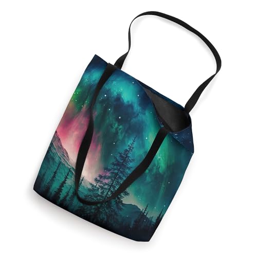 Bolso Tote Alaska Northern Lights en el Bosque miniatura 2