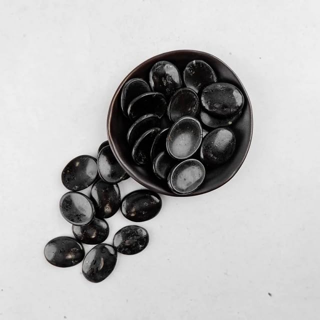 Black Tourmaline Worry Stone – Genuine Polished Palm & Thumb Crystal for Stress Relief, Grounding, Root Chakra Support & Travel Mindfulness Gift
