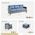 ovios Patio Furniture Set, 5 Pieces Outdoor Wicker Rattan Sofa Couch with Chairs, Ottomans and Comfy Cushions, All Weather High Back Conversation Set Garden Backyard, Denim Blue