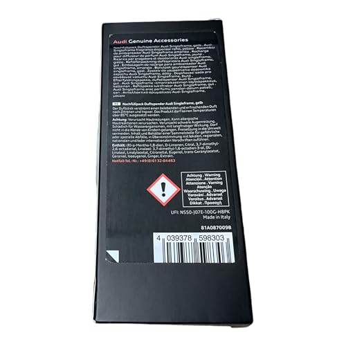 Audi 81A087009B Nachfüllpack Duftspender Singleframe Duftstick, Gelb Belebend