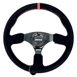 OCC MOTORSPORT VOLANTE A FONDO PIATTO MODELLO REVENGE ALCANTARA NERO BRACCI - VOLANTE A PIATTO PER AUTO - 350 MM (14 POLLICI)