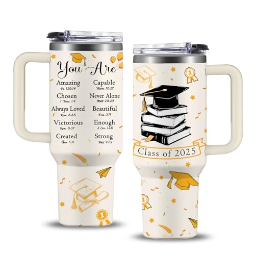 Graduation Gifts for Her, Him - Class of 2025 Tumbler 40oz - Congrats Grad Gift for Class of 2025 Gift - Masters Degree, PHD, High School Senior, College Graduation Gifts for Graduate Students