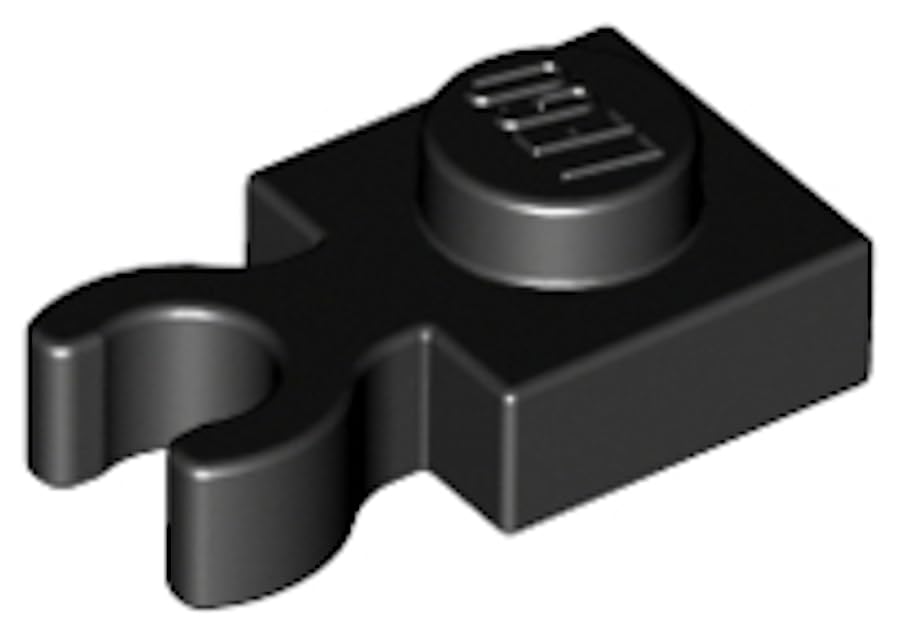 LEGO Plate Modified 1 x 1 with Open O Clip, Vertical Grip, Part 4085d (Black, 10, Bricks) โ image 1