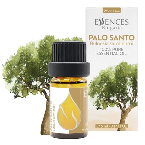 Essences Bulgaria Aceite Esencial de Palo Santo 5ml | Bulnesia sarmientoi | 100% Puro y Natural | Sin diluir | Grado Terapéutico | Aromaterapia | Cosméticos | Libre de crueldad | Sin OGM
