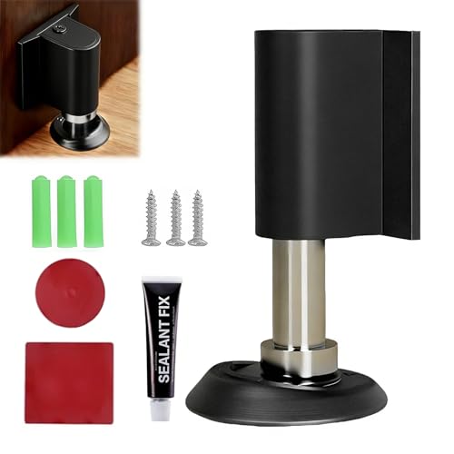 Upgraded Magnetic Door Stoppers, Retractable Bottom Door Holder, No-Drill Invisible