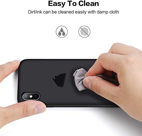 Image of REALCASE iPhone X | iPhone Xs Back Cover Case | Full Protective Liquid Silicone | Shockproof Case Back Cover for iPhone X /Xs [S-Black]