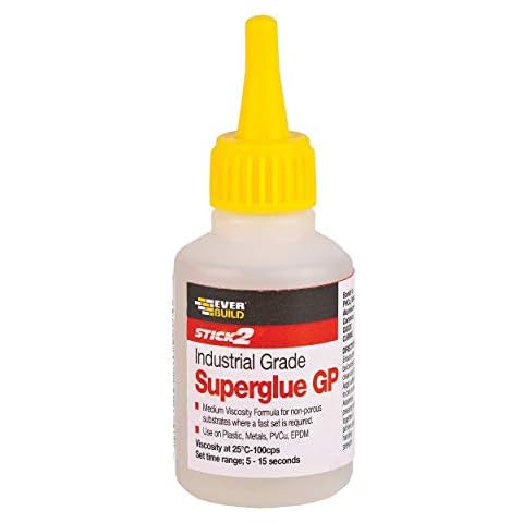 Everbuild CYN50 Stick 2 Industrial Grade General Purpose Superglue, Clear, 50 grams Cover