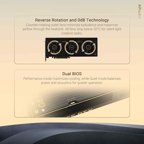 Image of ASUS ProArt GeForce RTX 5080 OC Edition Graphics Card (PCIe 5.0, 16GB GDDR7, USB Type-C, HDMI /DP 2.1, 2.5-Slot, Axial-tech Fans, Vapor Chamber, Phase-Change GPU Thermal pad)