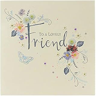 UK Greetings Friend Birthday Card for Her/Female With Envelope - Lovely Floral Design