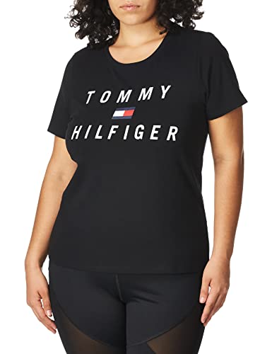 Tommy Hilfiger Women's Performance Graphic T-Shirt, Onyx Black, Medium