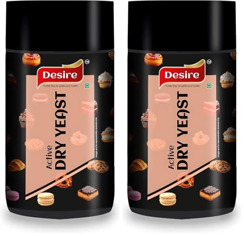 Image of Desire Baker's Active Dry Yeast 75 Grams | Perfect for Bread, Pizza Dough, Cakes & More | Instant Dry Yeast (Pack of 2)