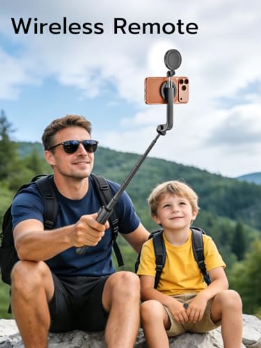 Trípode magnético para selfie con luz y mando inalámbrico para Android e iPhone 4