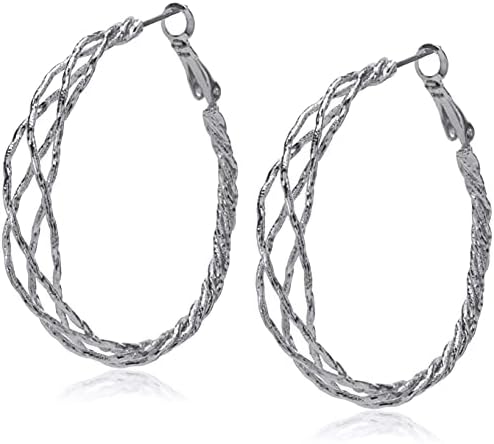 Guess Braided Silver Hoop Earrings