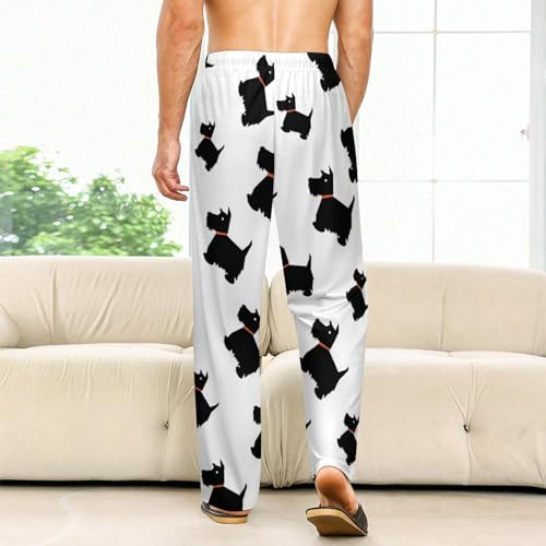 Scottish Terrier Dog Pajama Pants with Pockets Print Loungewear Bottoms Soft Sleep Pants for Men Women2