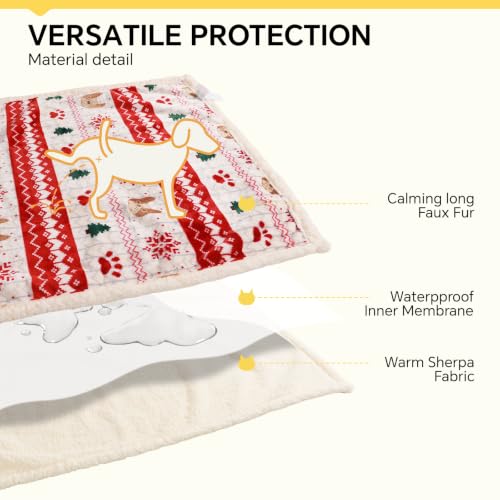 Image of Luciphia Waterproof Dog Christmas Blanket Fleece Sherpa Reversible Soft