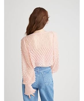 Amazon | [ファーファー] 立体透かし編みリボンプルオーバー