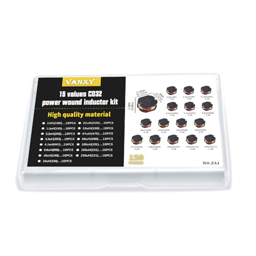 15Values*10Pcs=150Pcs CD32 SMD Power Inductor Kits 1uH 1.5uH 2.2uH 3.3uH 4.7uH 6.8uH 10uH 15uH 22uH 33uH 47uH 68uH 100uH 150uH 220uH Wire Wound Chip Inductors
