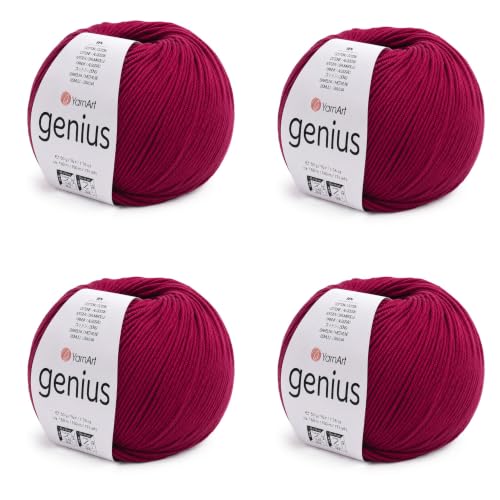 Image of YarnArt Genius Soft Cotton Blend Yarn, 4 Pack (1.76 oz / 174 Yds)