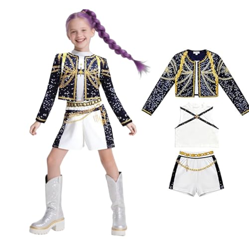 Efymosce Disfraz de Cosplay K-pop para Niña, Juegos de Demon Hunters Disfraz de Carnavals, Animes Cosplay Costume, Disfraces de Actuación Escénicas, para Halloween Carnavals Fiestas Cosplay (150)